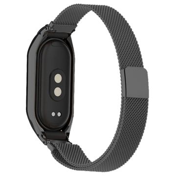 KALEBOL Series Xiaomi Mi Band 7-klokkebånd Milanese Mesh rustfritt stål magnetisk klokkerem - Svart