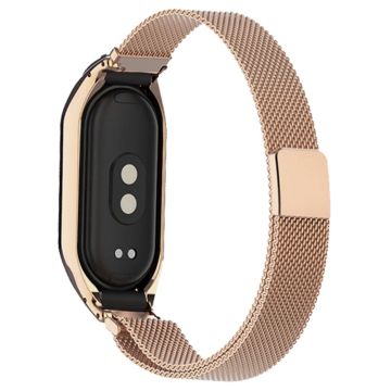 KALEBOL Series Xiaomi Mi Band 7-klokkebånd Milanese Mesh rustfritt stål magnetisk klokkerem - Retro Gull