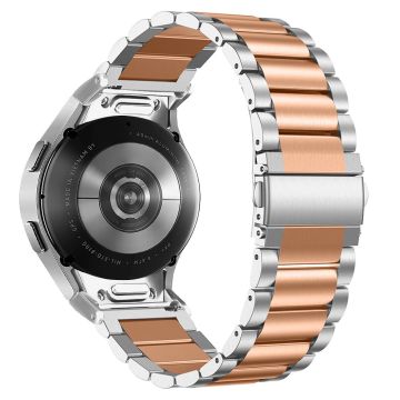 Samsung Galaxy Watch6 / Watch6 Classic Erstatningsarmbånd i metall med hurtigkobling i rustfritt stål - Sølv / Rose Gull