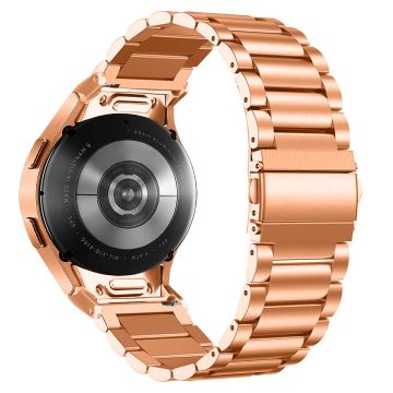 Samsung Galaxy Watch6 / Watch6 Classic Erstatningsarmbånd i metall med hurtigkobling i rustfritt stål - Rose Gull