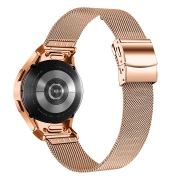 Samsung Galaxy Watch 20 mm Milanese-klokkearmbånd med hurtigutløser og kontakt - Rose Gull