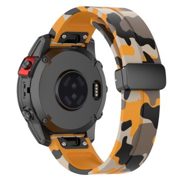 Garmin Fenix 7S / 6S Pro / 5S Plus / Instinct 2S Klokkearmbånd Svart spenne 20 mm kamuflasjerem - Camo Gul