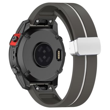 Garmin 22 mm Quickfit-klokkearmbånd i to farger med sølvspenne - Grå + Hvit