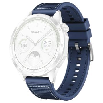 Huawei Watch GT 4 / GT 3 / GT 2 46 mm klokkerem 22 mm nylonbelagt, fleksibel erstatningsrem - Blå