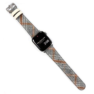 Apple Watch Series 41mm - 40mm - 38mm Universal Watch Band lærrem - Gul + Grå