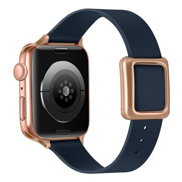 Apple Watch Series 41mm - 40mm - 38mm Universal Smart Watch-armbånd i lær - Midnattsblå