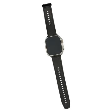 Apple Watch Series 41mm - 40mm - 38mm Universal lærbelagt fleksibel klokkerem - Svart