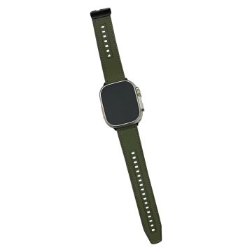 Apple Watch Series 41mm - 40mm - 38mm Universal lærbelagt fleksibel klokkerem - Svartgrønn