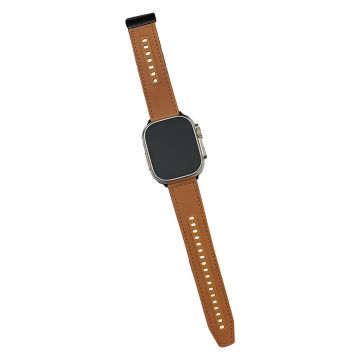 Apple Watch Series 41mm - 40mm - 38mm Universal lærbelagt fleksibel klokkerem - Gul