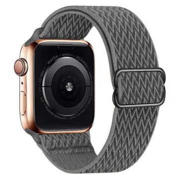 Apple Watch Series 41mm - 40mm - 38mm Universal Watch Band Wave Design Nylon håndleddsrem - Mørkegrå