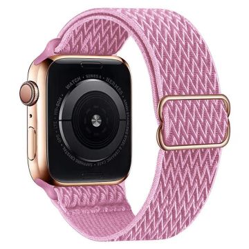 Apple Watch Series 41mm - 40mm - 38mm Universal Watch Band Wave Design Nylon håndleddsrem - Rosa