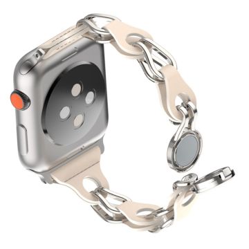 Apple Watch Series 41mm - 40mm - 38mm Universal magnetisk klokkerem med magnetisk armbånd - Melkete