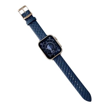 Apple Watch Series 41mm - 40mm - 38mm Universal Smart Watch-armbånd Rhombus Grid Strap - Blå