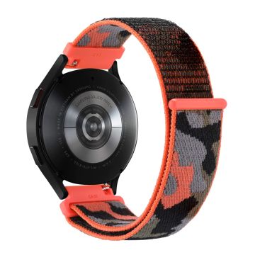 Samsung Galaxy Watch3 45 mm / Garmin Venu 3 Klokkebånd 22 mm nylonløyfe kamuflasjerem - Oransje Camo