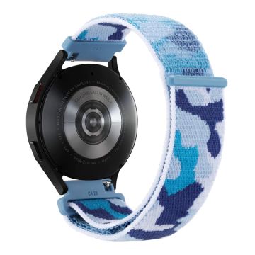 Samsung Galaxy Watch6 Classic 47mm 43mm / GarminActive 5 nylonklokkerem 20mm kamuflasjearmbånd - Blå Camo