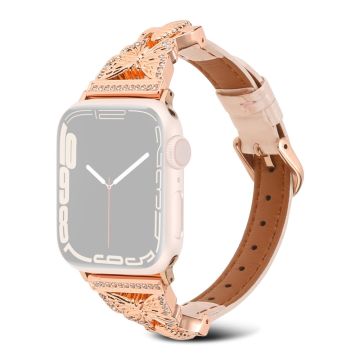 Apple Watch Series 41mm - 40mm - 38mm Universal Watch Band Butterfly Strap - Rosa / Rose Gull Spenne Spenne