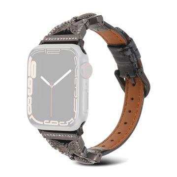 Apple Watch Series 41mm - 40mm - 38mm Universal Watch Band Butterfly Strap - Svart / Svart Spenne Spenne