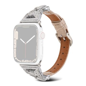 Apple Watch Series 41mm - 40mm - 38mm Universal Watch Band Butterfly Strap - Lyserosa / Sølv Spenne Spenne