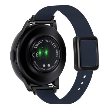 Samsung Galaxy Watch 20 mm universal lærrem med magnetisk sammenleggbar spenne - Midnattsblå / Svart Spenne Og Spenne I Roségull