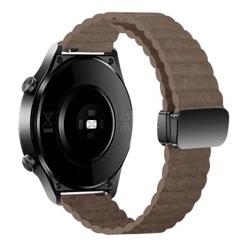 Samsung Galaxy Watch6 / Garmin Venu Sq 2 skinnklokkearmbånd 20 mm med magnetisk rem - Lys Brunfarge