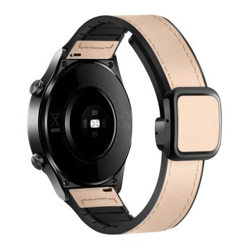 Samsung Galaxy Watch6 / Garmin Venu Sq 2 Klokkebånd 20 mm PU lær og fleksibel rem - Aprikos