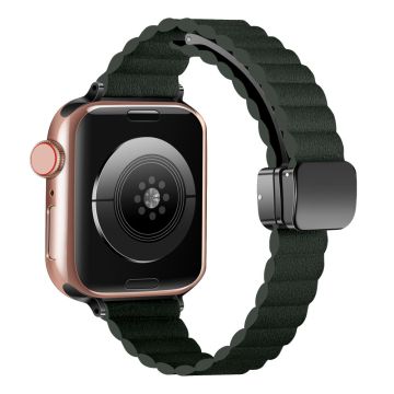 Apple Watch 41mm / 40mm / 38mm Magnetisk slank klokkerem - Svartgrønn