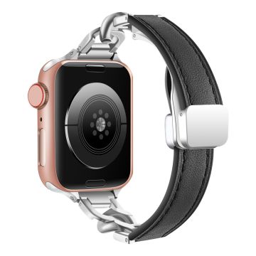 Apple Watch Series 41mm - 40mm - 38mm Universal Universal klokkerem i ekte okselær - Svart