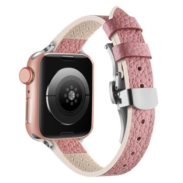 Apple Watch Series 41mm - 40mm - 38mm Universal Watch Strap - Rosa / Sølvspenne Og Spenne I Roségull