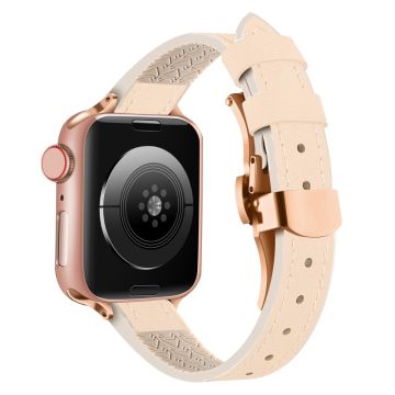 Apple Watch Series 41mm - 40mm - 38mm Universal Watch Strap - Aprikos / Rosa Gullspenne Og Spenne I Roségull