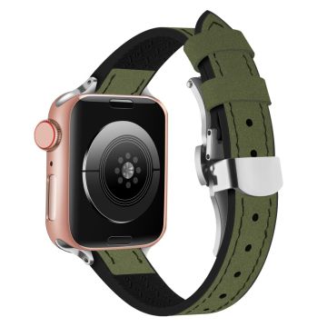 Apple Watch Series 41mm - 40mm - 38mm Universal Watch Strap - Grønn / Sølv Spenne Og Spenne I Roségull