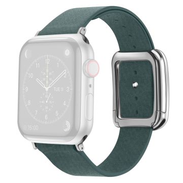 Apple Watch 41mm / 40mm / 38mm klokkerem med trykknapp for menn - Mørkegrønn