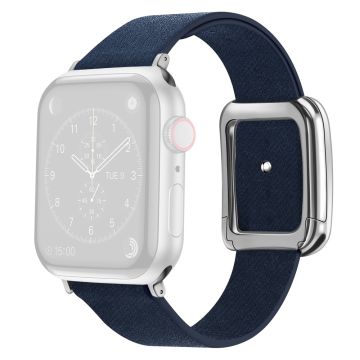 Apple Watch 41mm / 40mm / 38mm klokkerem med trykknapp for menn - Marineblå