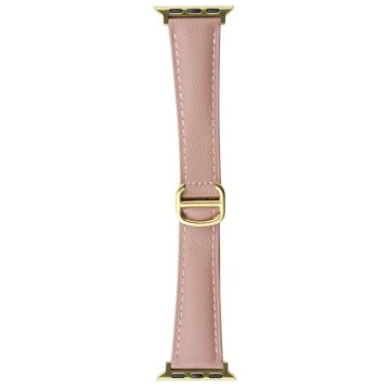 Apple Watch Series 41mm / 40mm / 38mm Cowhide Leather Watch Strap Erstatningsklokkebånd - Rosa