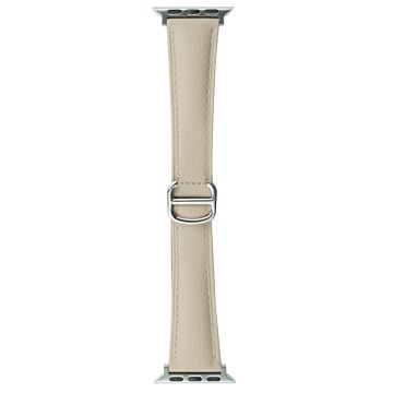 Apple Watch Series 41mm / 40mm / 38mm Cowhide Leather Watch Strap Erstatningsklokkebånd - Cream Apricot