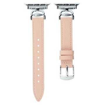 Lærarmbånd for Apple Watch Series 41mm / 40mm / 38mm Crab Connector Strap - Rosa