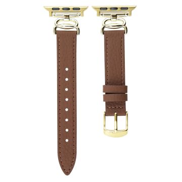 Lærarmbånd for Apple Watch Series 41mm / 40mm / 38mm Crab Connector Strap - Kaffe