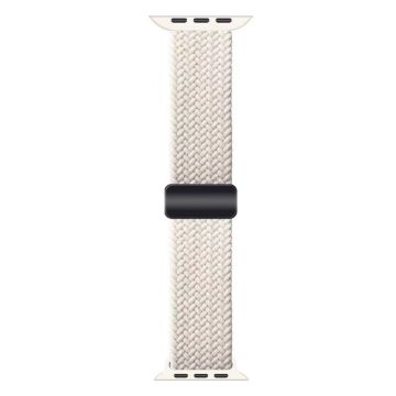 Apple Watch 41 mm / 40 mm / 38 mm magnetisk flettet nylonarmbånd - Starlight Hvit