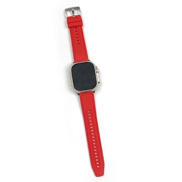 Apple Watch 41mm / 40mm / 38mm klokkerem med skinnbelagt silikonrem - Rose