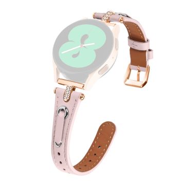 Samsung Galaxy Watch 5 Pro / Watch 5 / Watch4 / Watch4 Classic Genuine Cow Leather Strap - Rosa