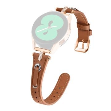 Samsung Galaxy Watch 5 Pro / Watch 5 / Watch4 / Watch4 Classic Genuine Cow Leather Strap - Brun