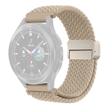 DUX DUCIS Mixture Pro Series Nylon Woven Strap Samsung Galaxy Watch3 45mm / Huawei Watch Ultimate Magnetic Buckle 22mm Watchband - Beige