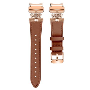 Samsung Galaxy Watch6 40mm / 44mm / Watch6 Classic 43mm / 47mm Klokkearmbånd med kontakt - Brun - Genuine Cow Leather Strap