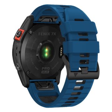 Garmin Fenix 7X Pro / Fenix 7X Dual-Colors Sport Strap Silicone Breathable Wristband - Safir + Svart