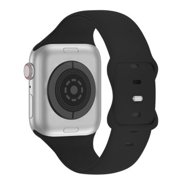 KALEBOL Apple Watch Series 41mm / 40mm / 38mm Silikon Sportsbånd, str: L - Svart