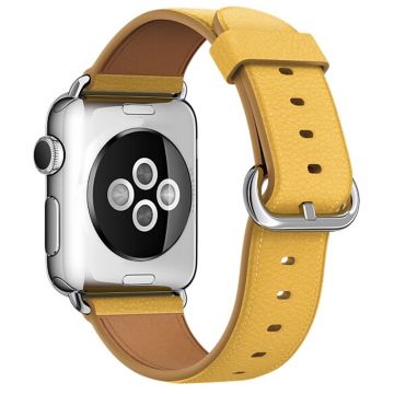 Apple Watch Series 41 mm / 40 mm / 38 mm klokkerem i ekte okselær - Gul