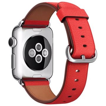 Apple Watch Series 41 mm / 40 mm / 38 mm klokkerem i ekte okselær - Rød