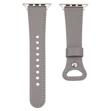 Apple Watch Series 41mm / 40mm / 38mm Cow Leather Watch Strap - Elefant Grå