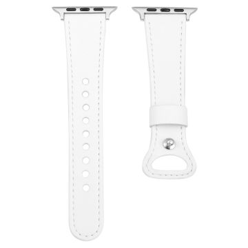 Apple Watch Series 41mm / 40mm / 38mm Cow Leather Watch Strap - Hvit