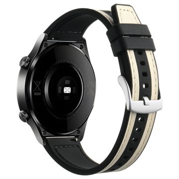 Samsung Galaxy Watch3 45 mm / Huawei Watch GT 4 46 mm klokkerem 22 mm armbånd - Hvit + Svart