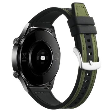 Samsung Galaxy Watch3 45 mm / Huawei Watch GT 4 46 mm klokkerem 22 mm armbånd - Grønn + Svart